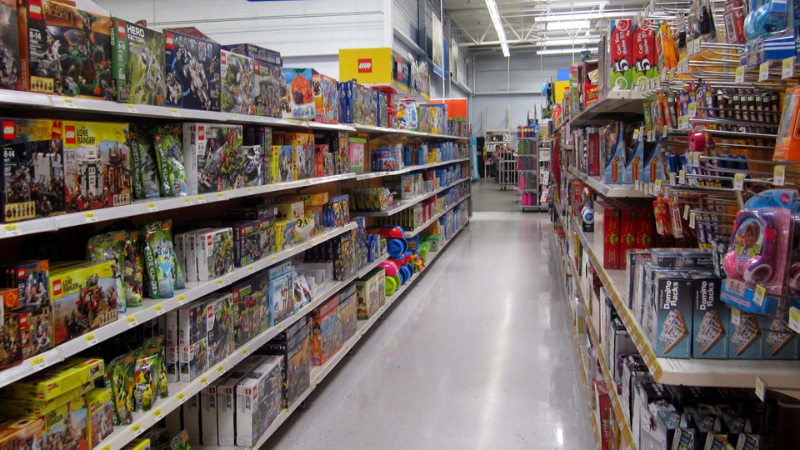 1980s toy store action figure aisle