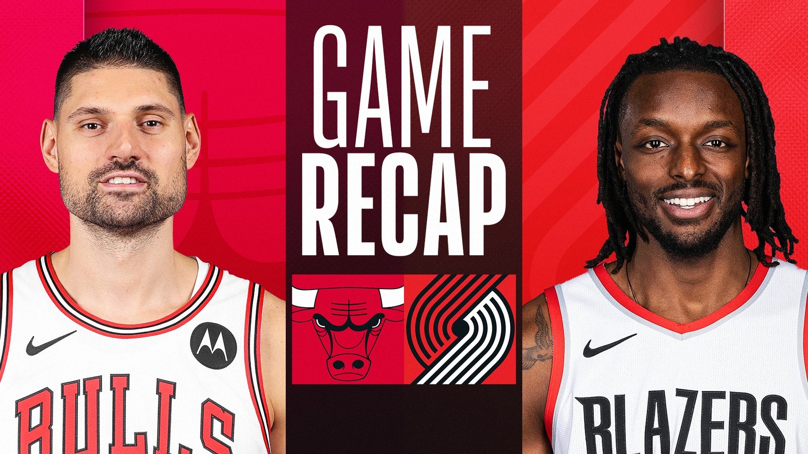 chicago bulls vs portland trail blazers match player stats​